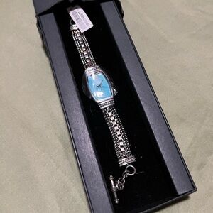 Silver and Blue Watch